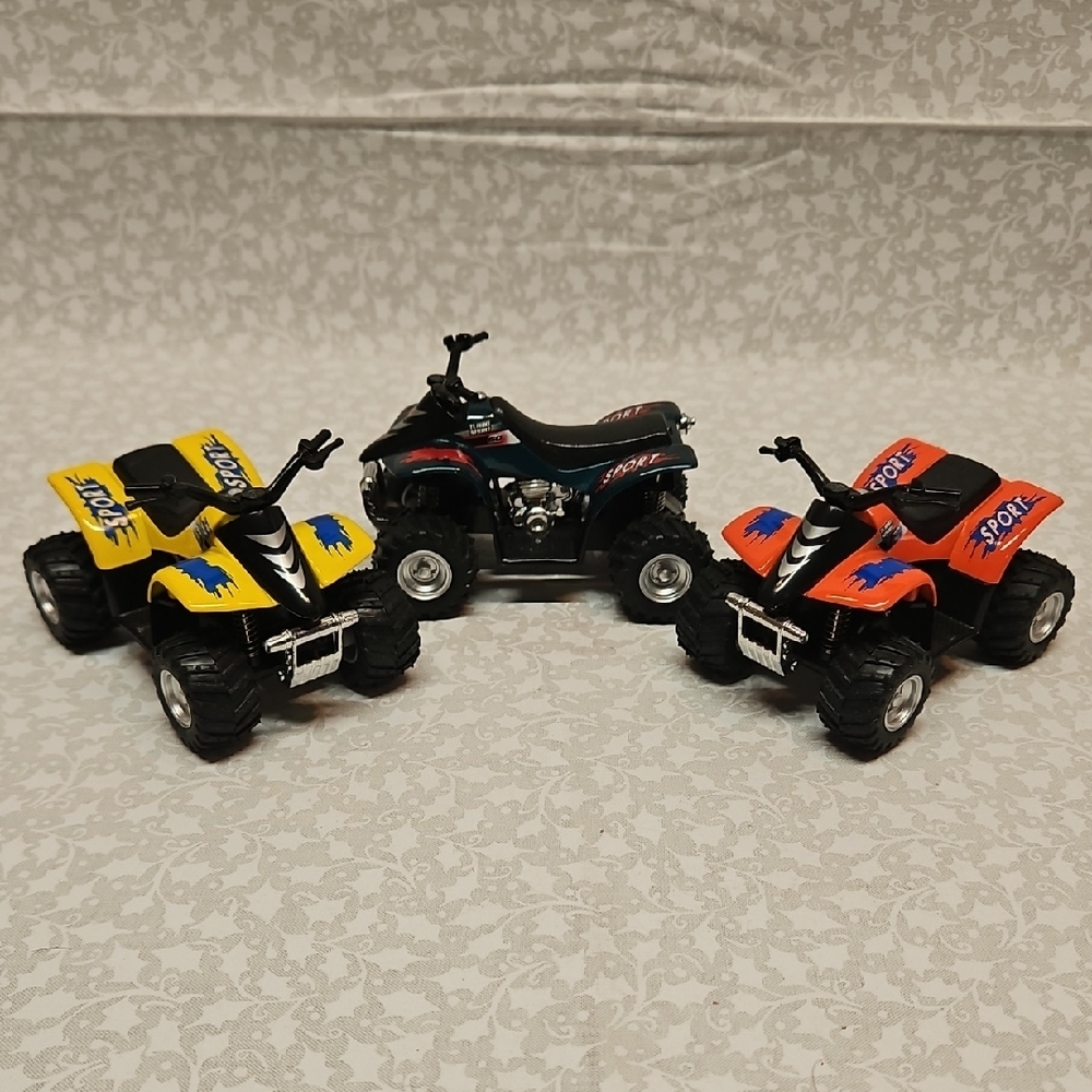 Kinsfun 3.5" Die-cast Turbo Sport 60 ATV Four Wheeler Lot